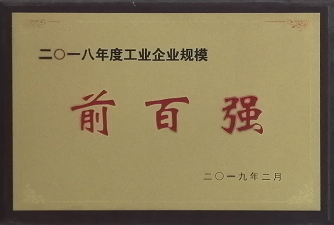 2018年度工業(yè)企業(yè)規(guī)模前百強